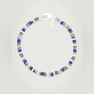 New COS Semi-Precious Elegant Blue and Silver Beaded Bracelet
